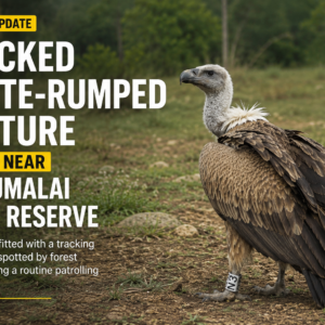 Tracked White-Rumped Vulture Found Near Mudumalai Tiger Reserve