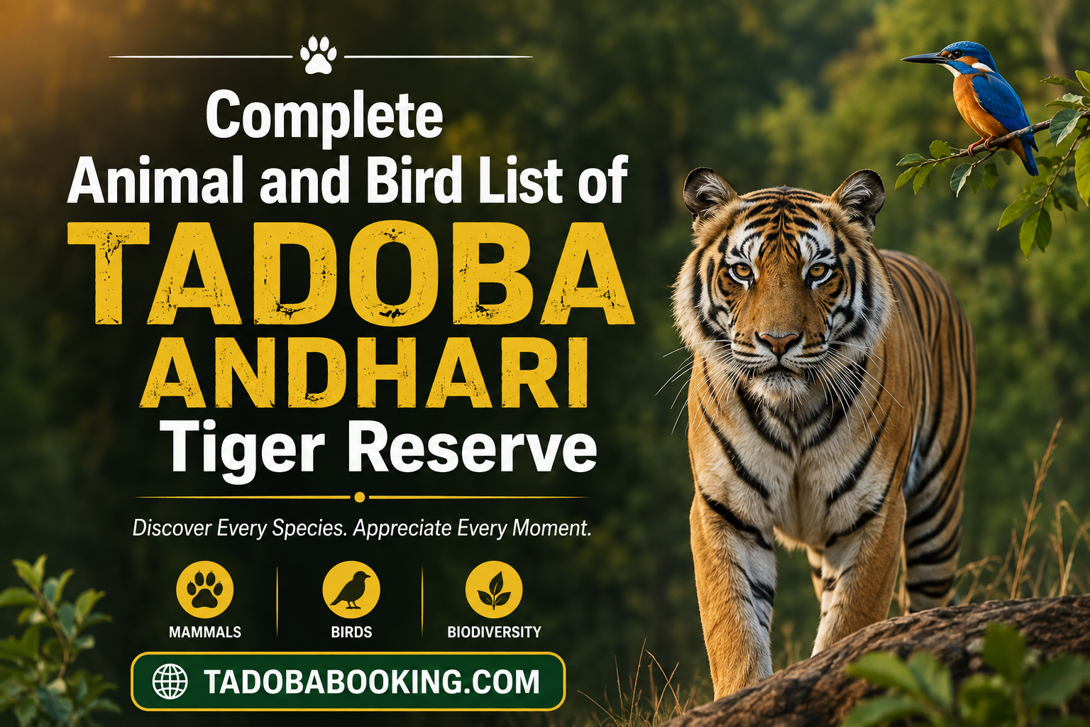 Complete Animal and Bird List of Tadoba Andhari Tiger Reserve