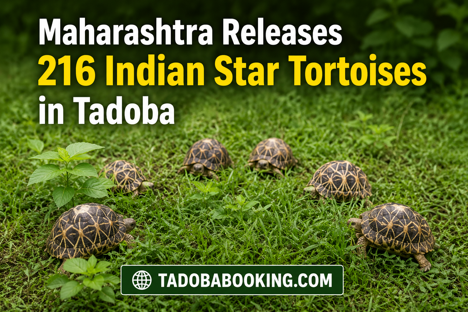 Maharashtra Releases 216 Indian Star Tortoises in Tadoba 